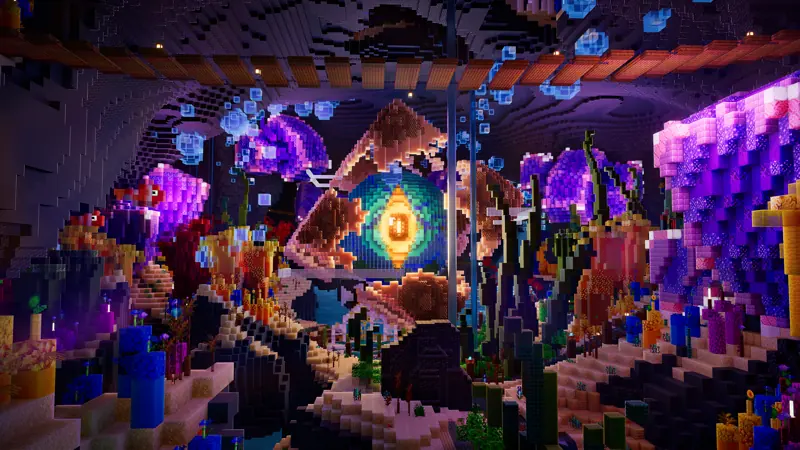 Atlantis Kingdom, a glowing reef chamber under the sea
